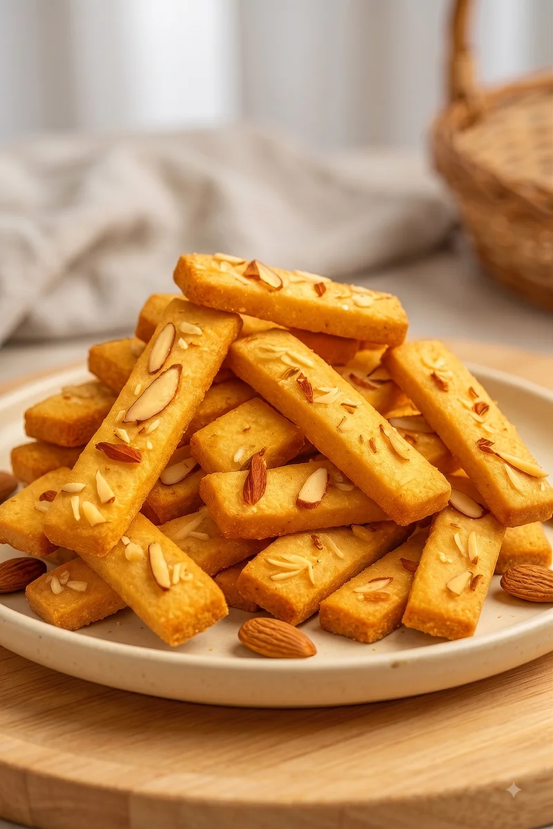 Crunchy Almond Sticks, Moi Doughssier